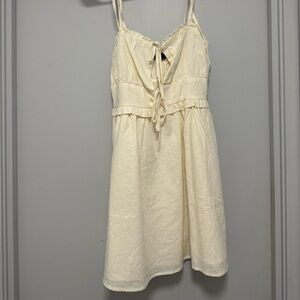 Forever 21 Cream Woven Dress Front Ties